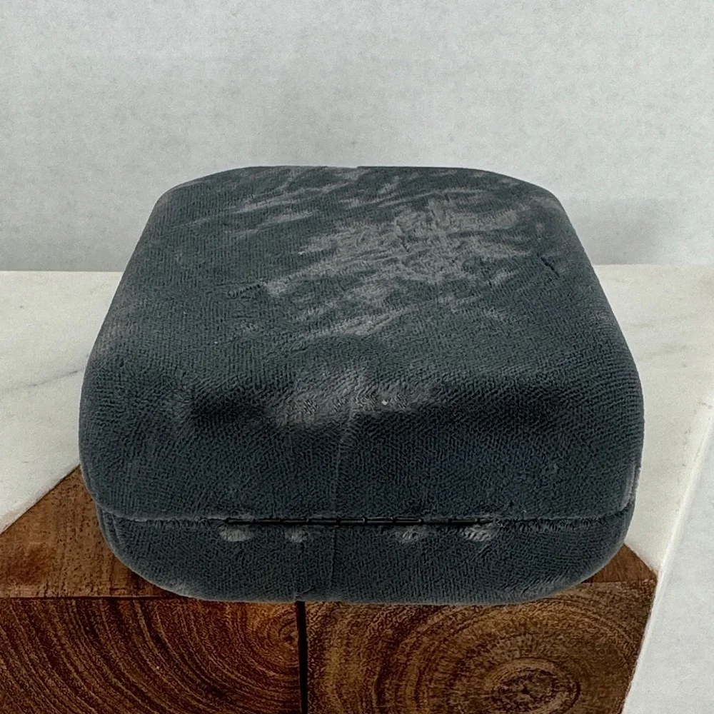 Estate Gray Velvet Travel Jewelry Box